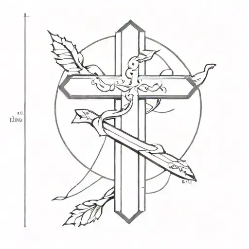 Catholic Cross With Surfboards And Bible Verse