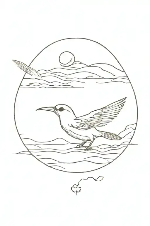 Beaches And Cendrawasih Bird