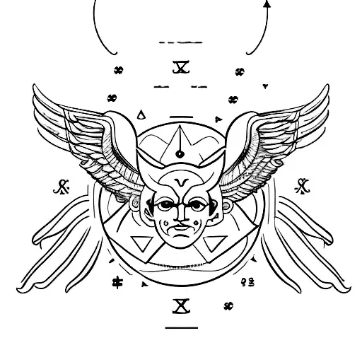 Zodiac Sign Gemini Between The Wings Of An Angel And A Devil