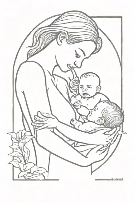 Mother Holding Infant With Name Lilly