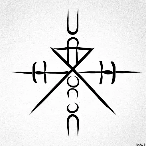 3 Crosses With A Snake Wrapped Around The One In The Center One