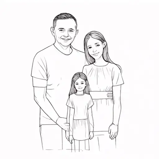 A Family Posing For A Portrait