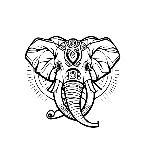 Elephant Outline Silhouette