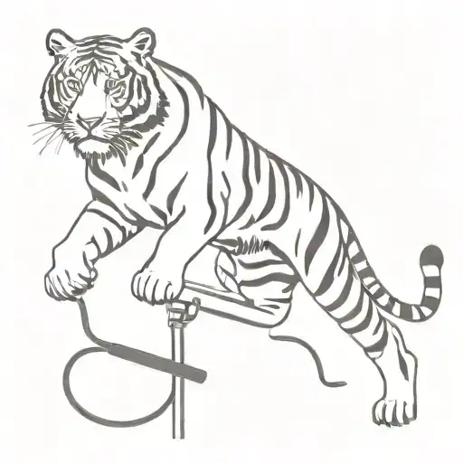 Tiger Riding Pogo Stick
