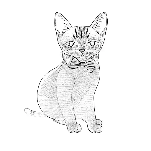 A Cat Wearing A Pink Bow Tie