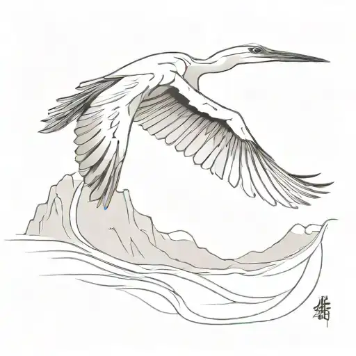 Create A Symbol Of A Heron In A Steep Dive