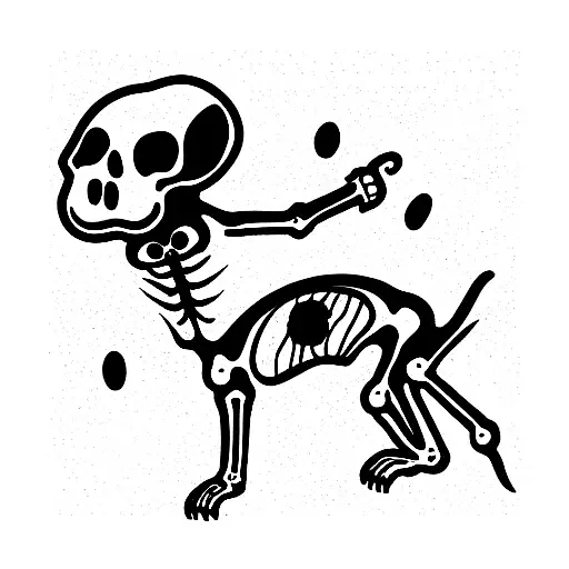 Skeleton Dog And Ghost