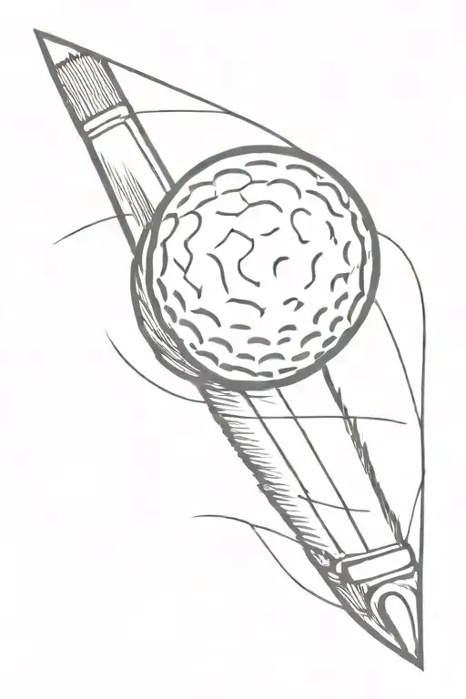 Paint Brush And Golf Ball