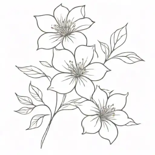 Fine Line Flower Outline