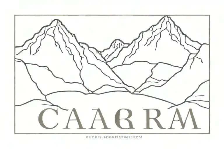 The Word Cara With A Mountain Background