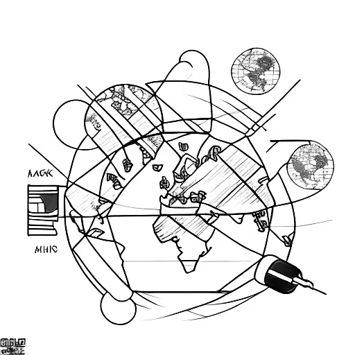 A Minimalist Tattoo Of A World Map With A Syringe Marking The Client's Favorite Travel Destinations