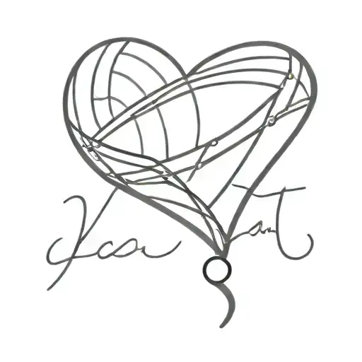 Volleyball Heartbeat Line