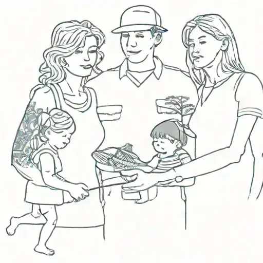 Family With Sea With Gendarmerie With Travel