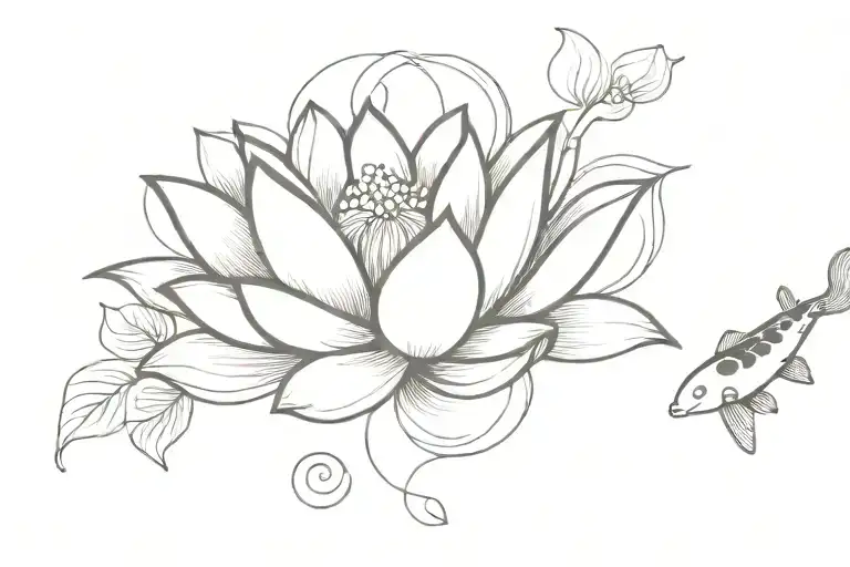 Lotus And Koi Fish Jumping