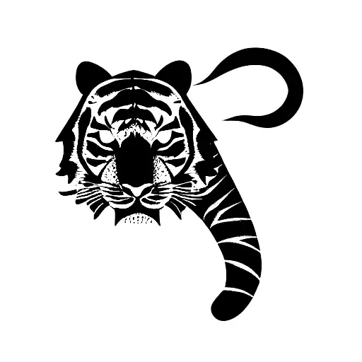 Tiger With Bag On Is Back