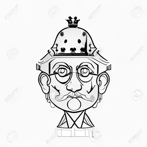 A Chess Farmer Looking In The Mirror And Seeing The King In His Reflection