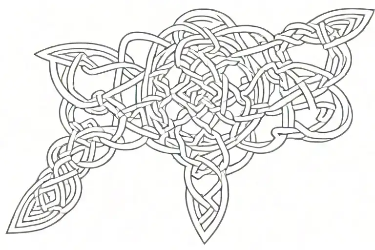 Line Of Celtic Knots With Broken Ends