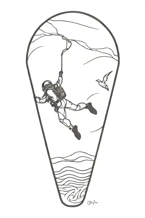 Scuba Diver Swimming Fast Toward A Sinking Boat Upside Down Looking For Help