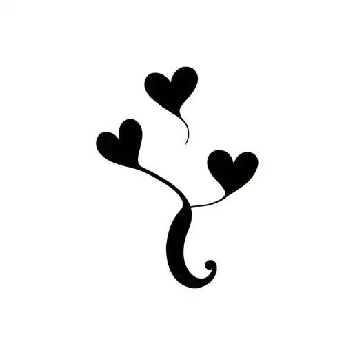 Semicolon Survivor Tattoo With Three Hearts