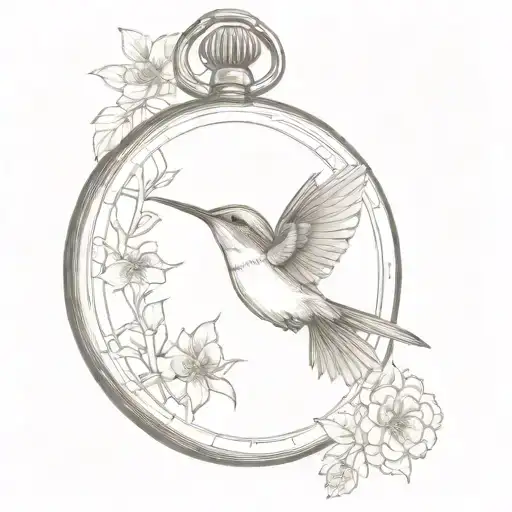 Humming Bird Cardinal Pocket Watch
