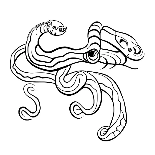 Cute Little Snake Wearing Glasses