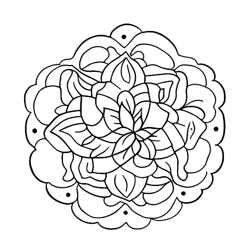 A Minimalist Tattoo Of A Book With Colorful Floral Patterns On Its Pages