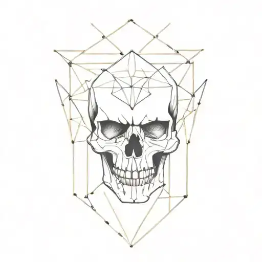 Human Skull Fine Line Geometric