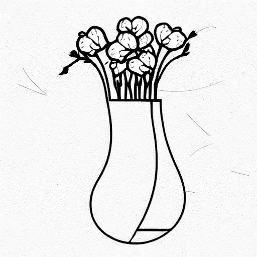 Broken Vase With Cyclamen Flowers Coming Out