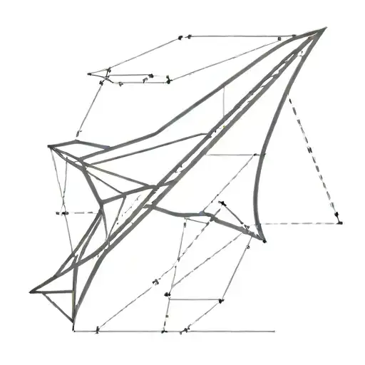 Paper Airplane With Engineering Dimensioning