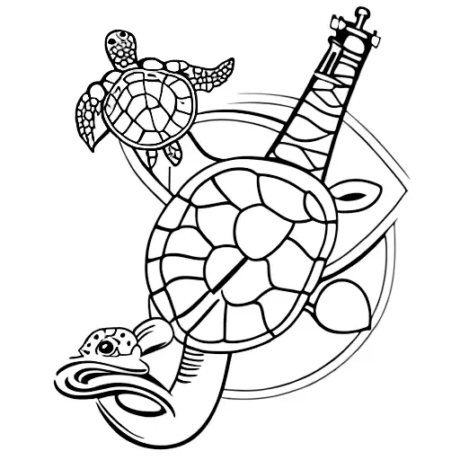 A Police Officer Holding A Sea Turtle While Playing A Saxophone