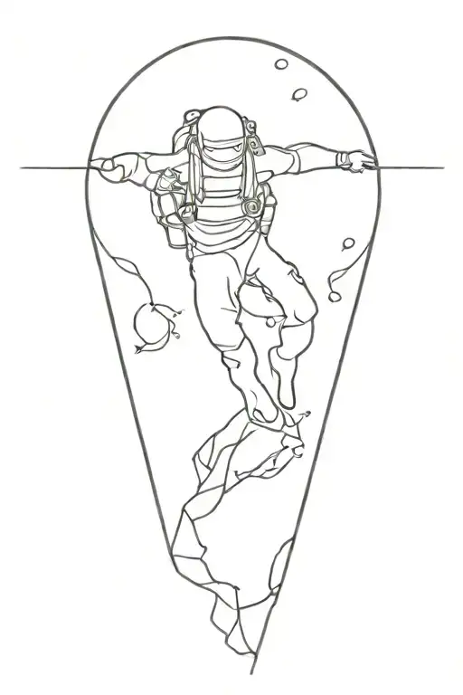 Scuba Diver Swimming Fast