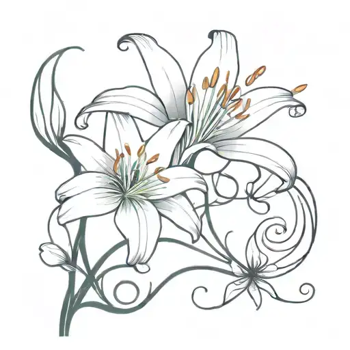 Anime Spider Lily Flower W Vines Wrapping The Hand