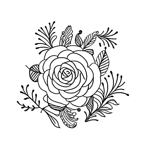 A Minimalist Tattoo Of A Book With Colorful Floral Patterns On Its Pages