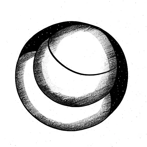 Planet Saturn Inside A Thin Rectangle