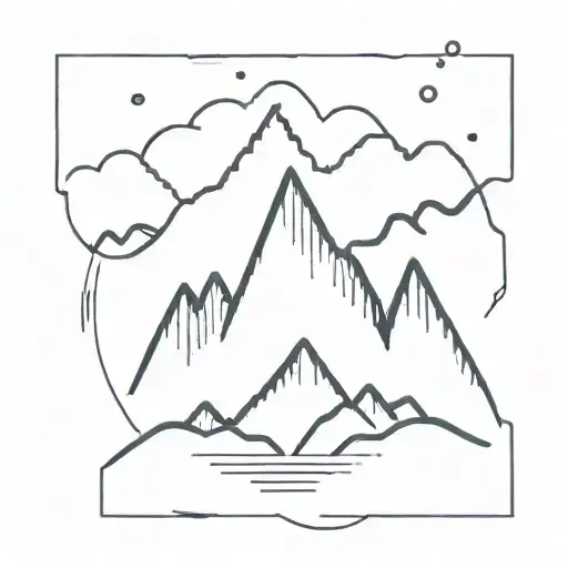 An Abstract Representation Of Sound Waves Blending With Nature Elements Like Trees And Mountains