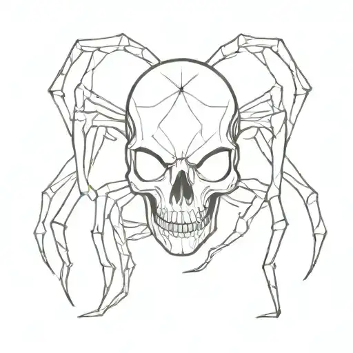 Spider Legs Outline Skull
