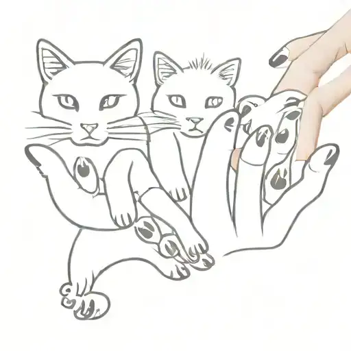Family Of Cat Paws