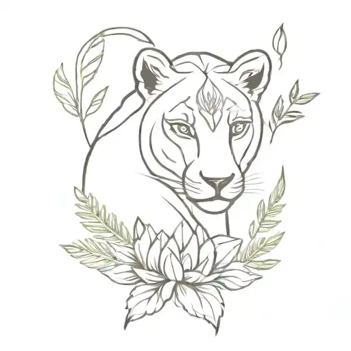 Lioness Lotus Flower Cherry Fern