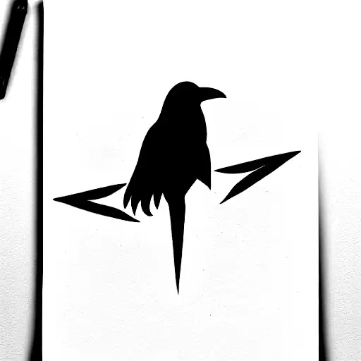 Full Body Raven With Nordic Runes