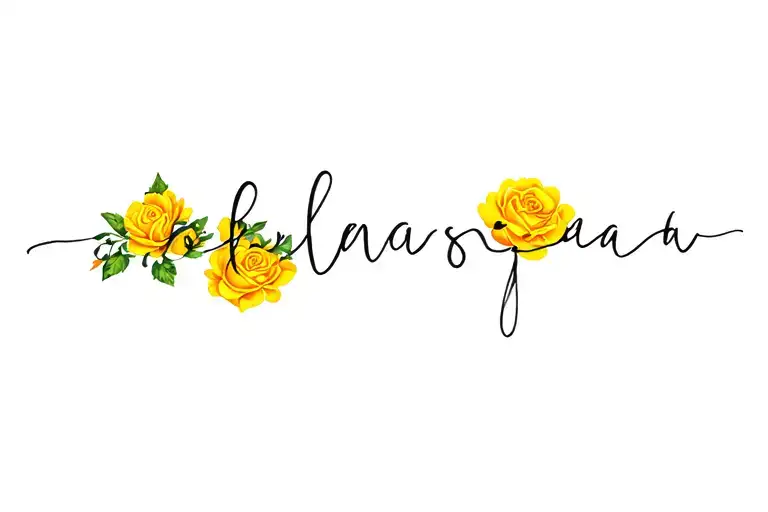 Name And Yellow Rose