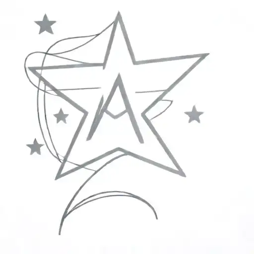 Star And 3 Fois La Lettre M Letter