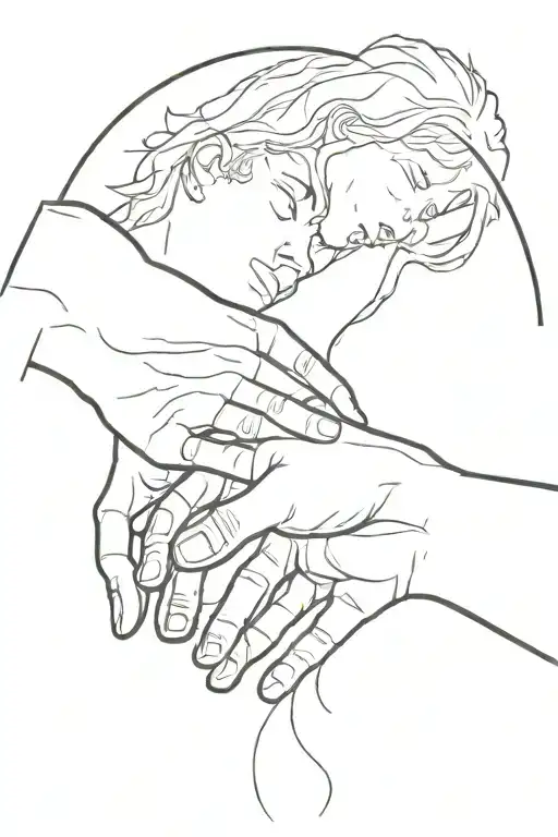 A Girl From Heaven Extends Her Hand To A Guy From Hell