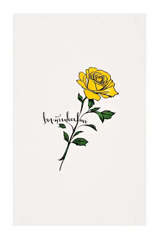 Name And Yellow Rose