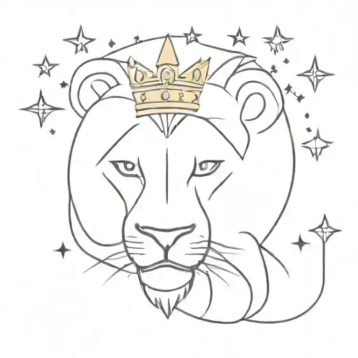 Rory Lion Wearing A Crown Made Of Stars