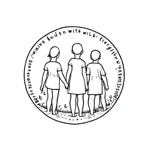 Lots Of Children In The Round Who Hold Hands With Writes Gniby Above