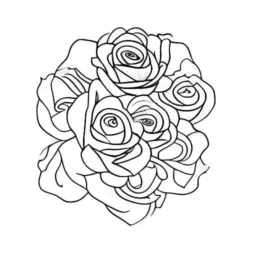 A Blackwork Tattoo Of A Guitar With Roses Intertwined Around The Neck