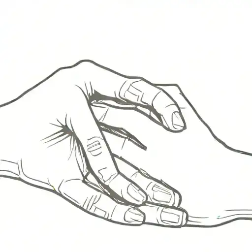 Line From A Lana Del Rey Song And A Drawing Of Hands Touching