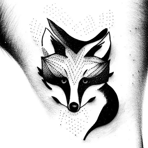 Minimalist Fox And Thistle Flower