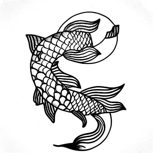 Koi Fish Full Moon