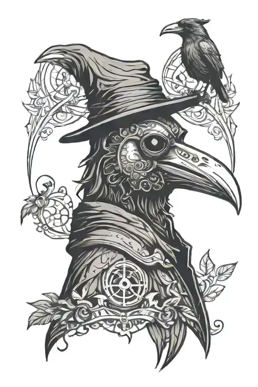 Plague Doctor With Body Of A Raven
